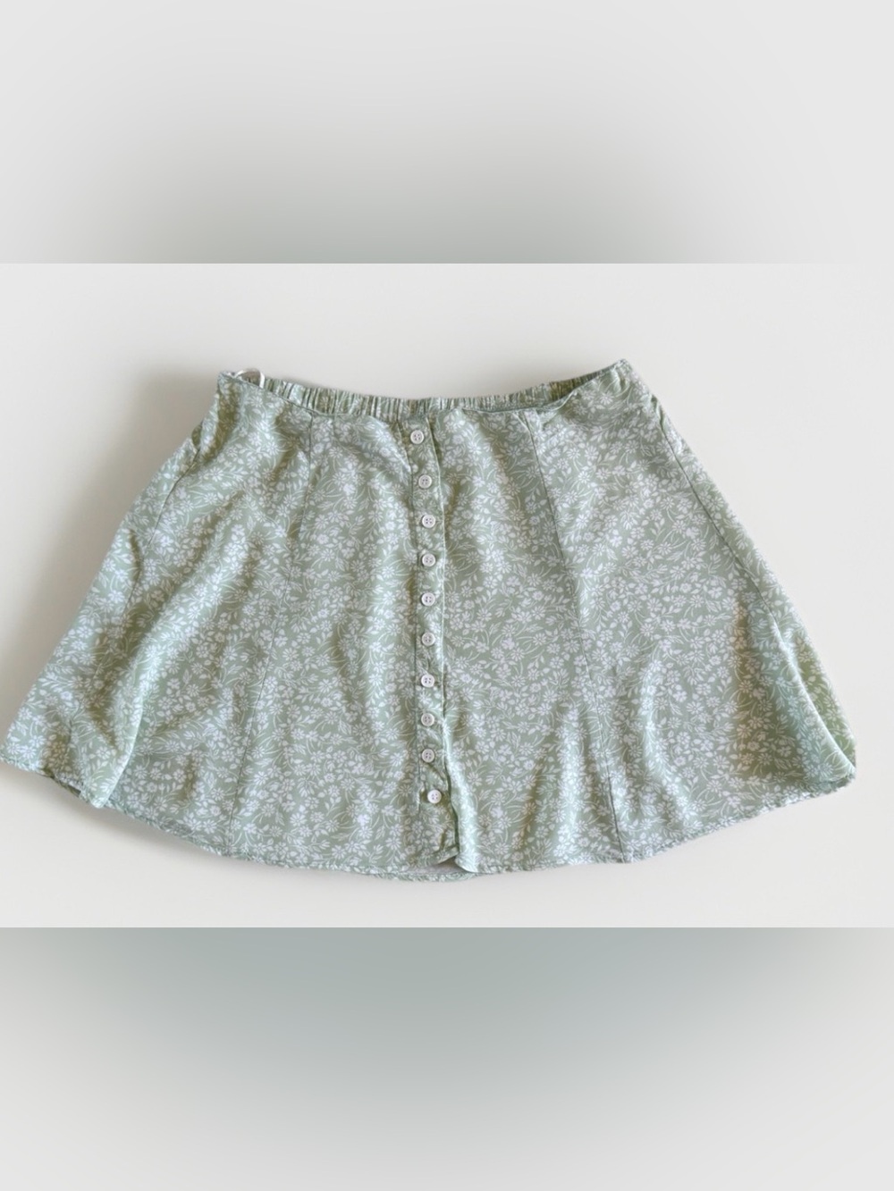 Japna Sage Green Floral Button Front Skirt M